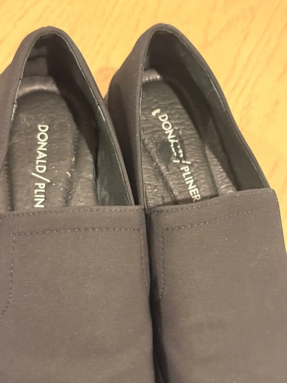 Donald J. Pliner Black Slip-On Platform Loafers‎